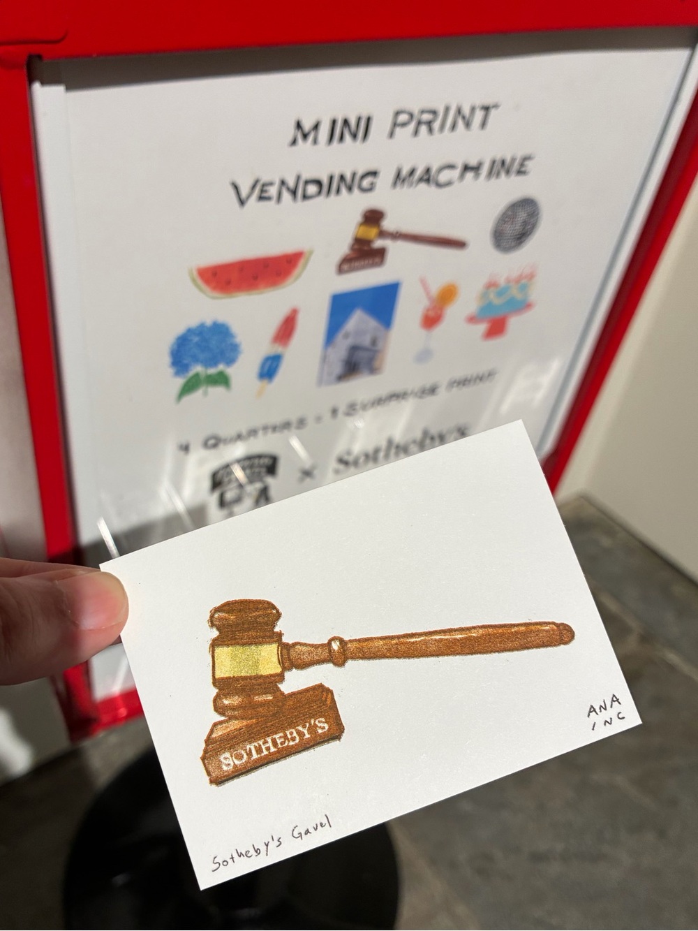 Ana Inciardi Sothebys Gavel Rare NYC Vending Machine Print - Breuer Museum New
